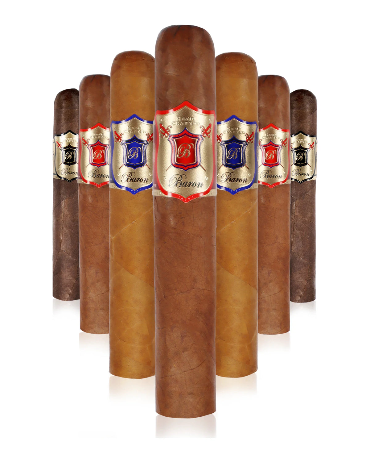 Baron of HAVANA Blue, Red, and Black Baron cigars, ready to refill your box